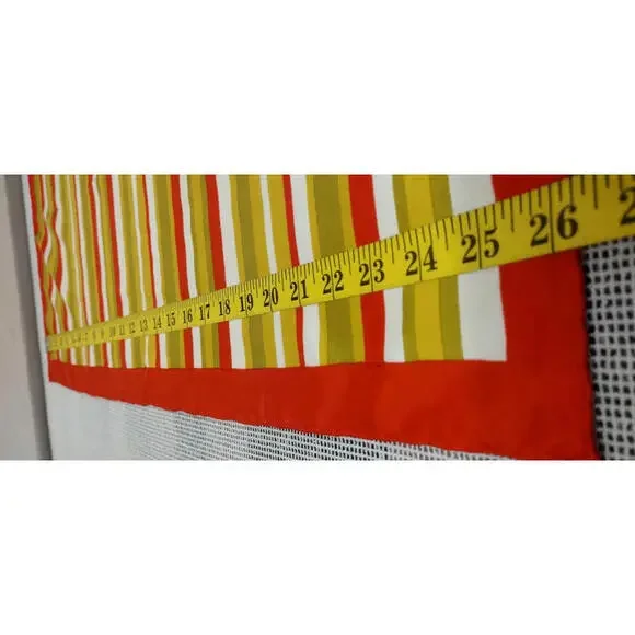 Vintage Dior Silk Scarf Striped Avocado Paris 1960s Designer Mid Century Mod 60s - Picture 11 of 16